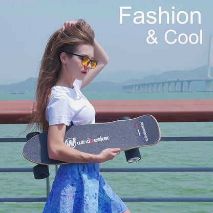 Windseeker Electric Skateboard, Mini Cruiser, Shortboard, Let Your Feet Be Free. 26-Inch Land Surfing Skateboard, 350W Brushless Motor, Top Speed 12.5 Mph, Maximum Load 155 Lbs, IP5 Waterproof, UL Certified, a Gift Suitable for Children and Teenagers.