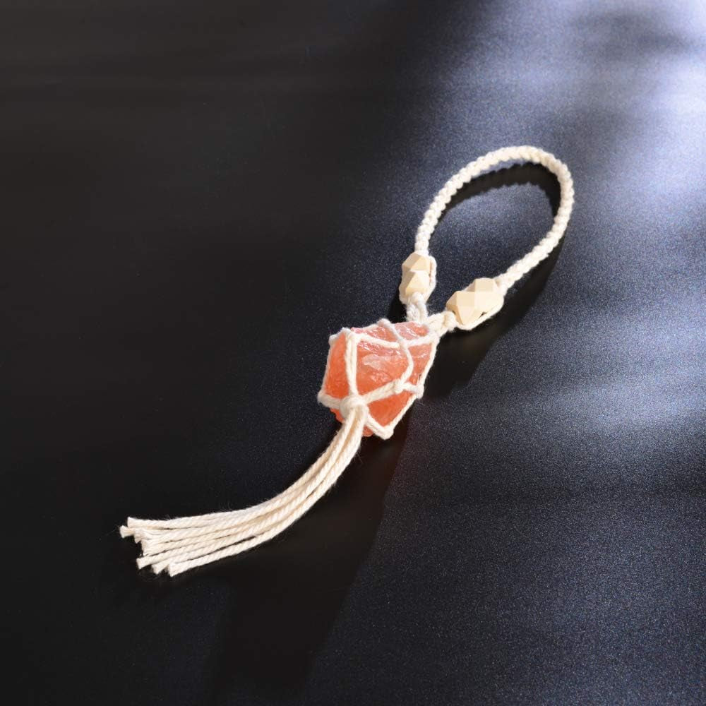 Car Ornament Car Decor Natural Himalayan Salt Stone Crystal Healing Crystals Hanging Ornament Home Indoor Decoration Ornaments for Christmas Party Decor