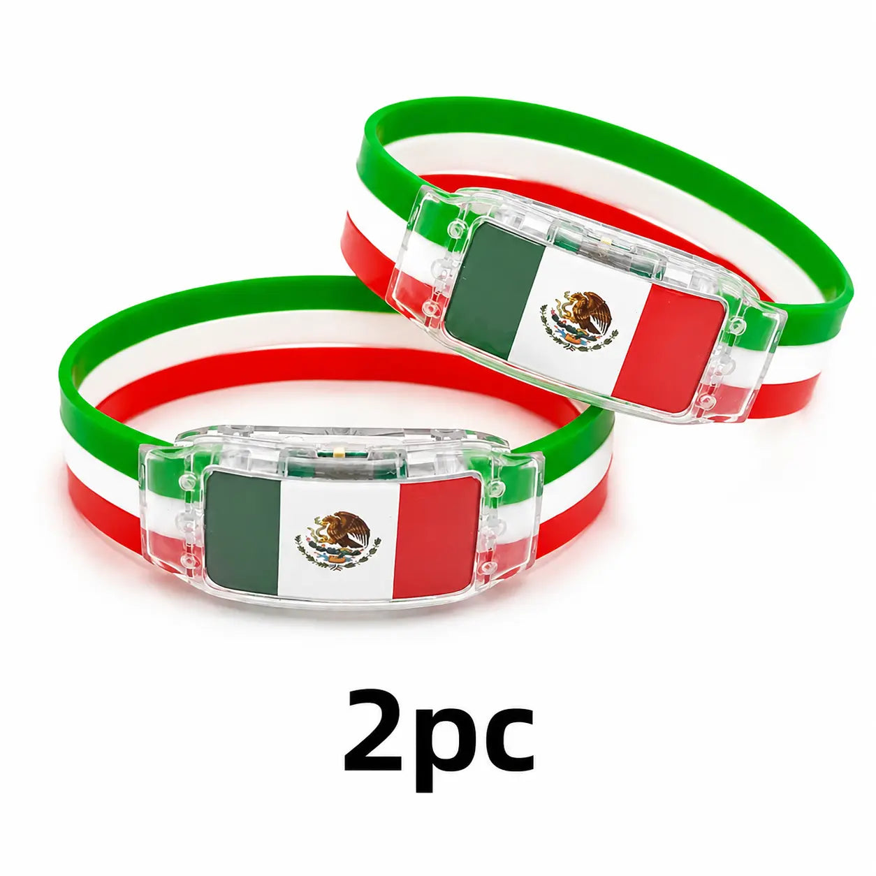 2026 Mexico Soccer Fan Gear Flag LED Wristband Must-Have Fan Cheering Glowing White Light Panel Silicone Band Mexican Pride Heritage Accessory for Night Gameday Stadium Atmosphere Side Switch Ultimate Supporter Gift International Sports Event 2026 Gear