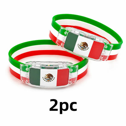 2026 Mexico Soccer Fan Gear Flag LED Wristband Must-Have Fan Cheering Glowing White Light Panel Silicone Band Mexican Pride Heritage Accessory for Night Gameday Stadium Atmosphere Side Switch Ultimate Supporter Gift International Sports Event 2026 Gear