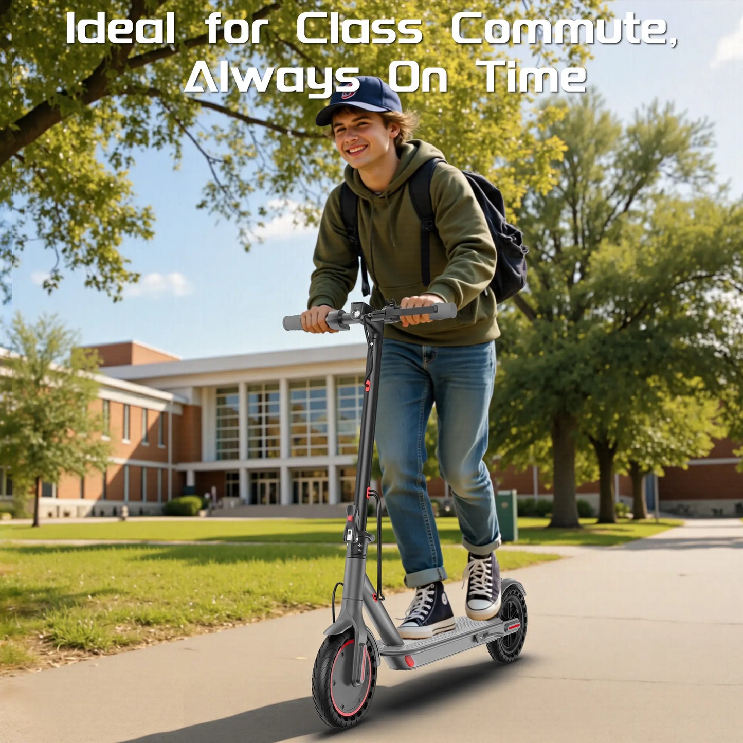 Summervibes AOPO Electric Scooter with 350W Motor | 19 Mph Top Speed, 16 Miles Range, 36V Battery | Foldable Design with App Control & Dual Braking System | Perfect Gift for Family and Friends