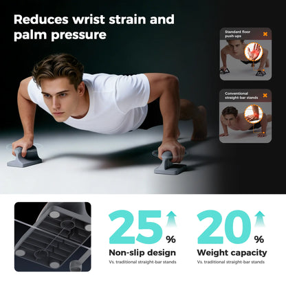 Keep Ergonomic Push-Up Stands with Training Mat Set| Reduces Wrist Pain | 3.6" Elevation | 25% Better Grip | 20% Higher Capacity | Perfect Home Gym