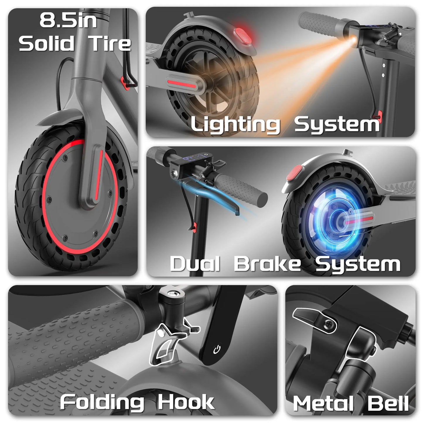 Summervibes AOPO Electric Scooter with 350W Motor | 19 Mph Top Speed, 16 Miles Range, 36V Battery | Foldable Design with App Control & Dual Braking System | Perfect Gift for Family and Friends