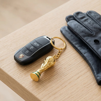 Soccer Trophy & Football Keychain Set – Premium Sports Fan Collectible, Metal Key Ring Accessories