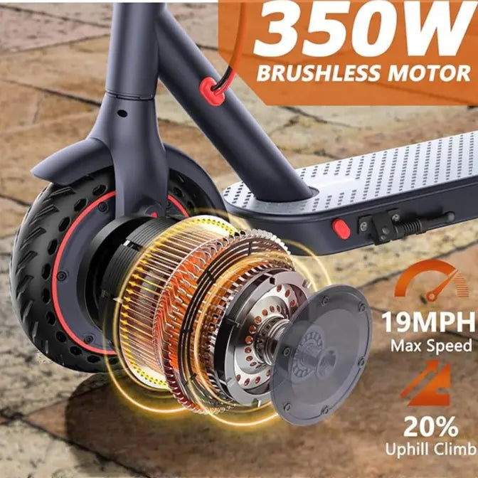 Summervibes AOPO Electric Scooter with 350W Motor | 19 Mph Top Speed, 16 Miles Range, 36V Battery | Foldable Design with App Control & Dual Braking System | Perfect Gift for Family and Friends