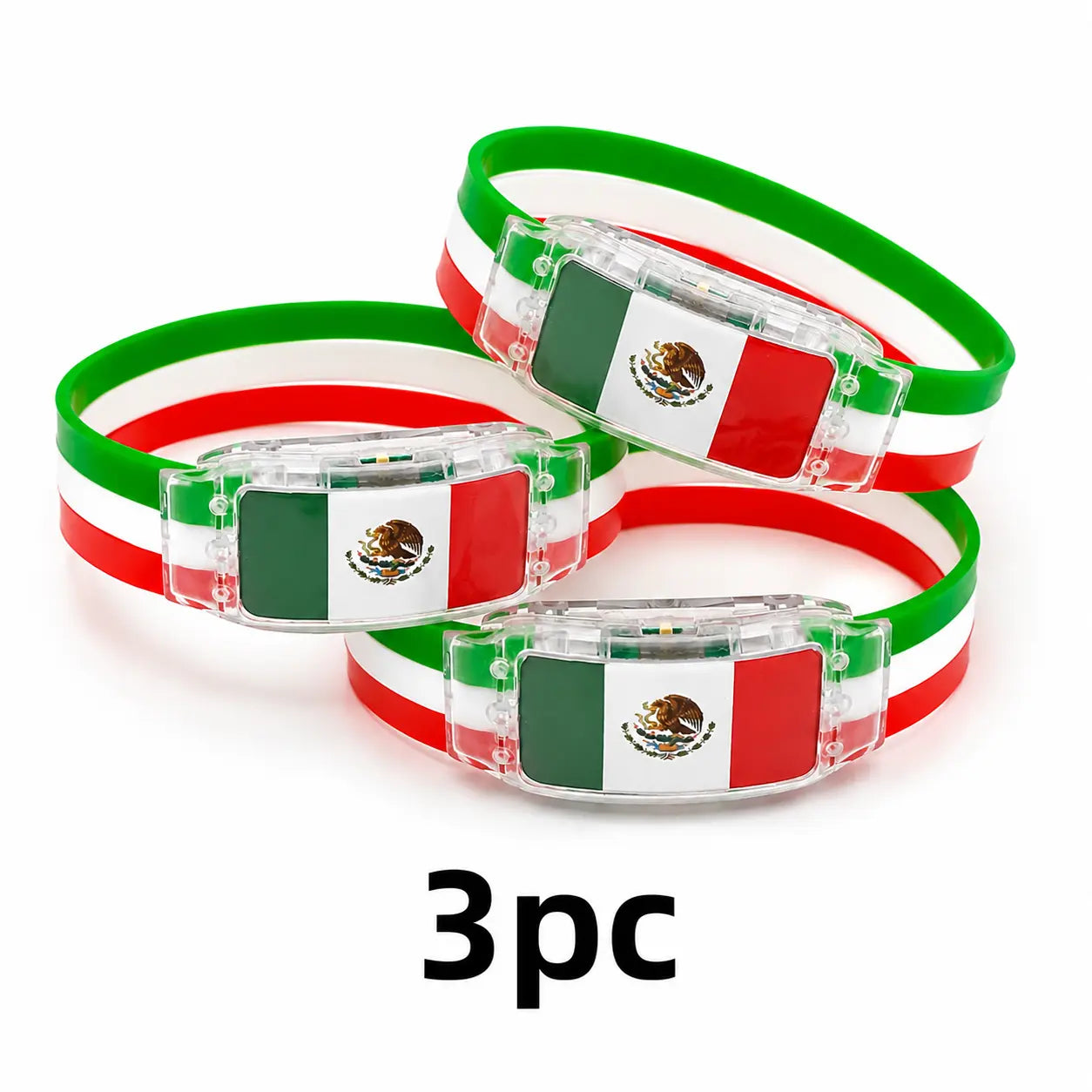 2026 Mexico Soccer Fan Gear Flag LED Wristband Must-Have Fan Cheering Glowing White Light Panel Silicone Band Mexican Pride Heritage Accessory for Night Gameday Stadium Atmosphere Side Switch Ultimate Supporter Gift International Sports Event 2026 Gear