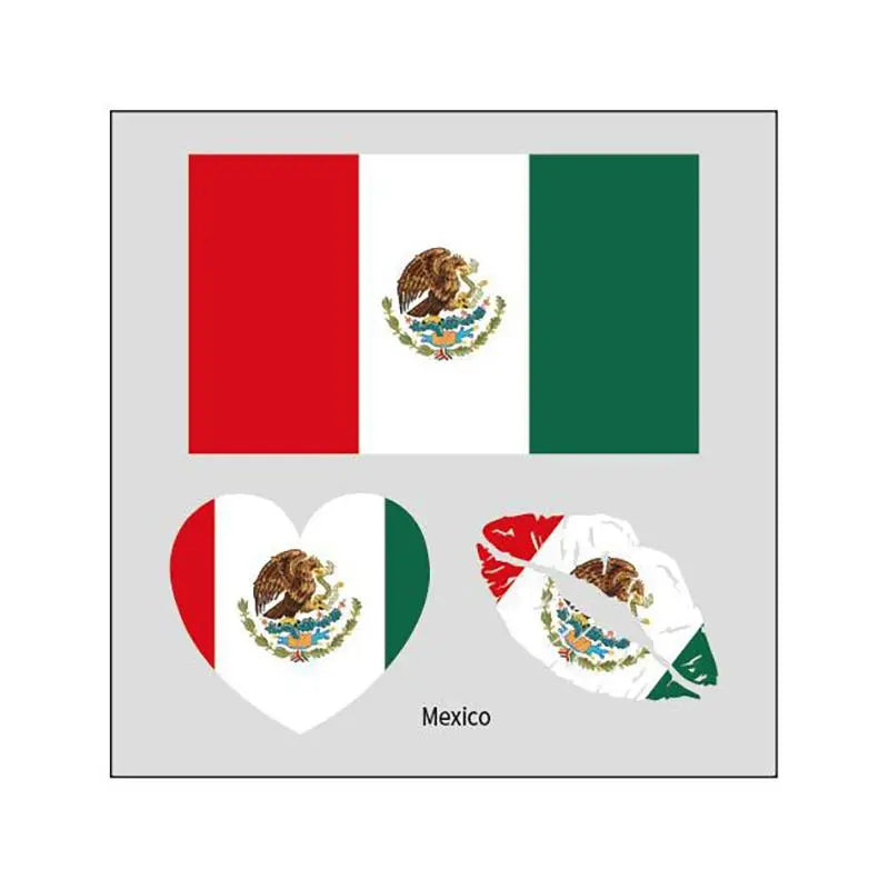 2026 Soccer Season Match Day Fan Supplies Waterproof Temporary 48 Nations Flag Face Tattoos 10Pcs per Country or 48Pcs Mixed Party Stickers