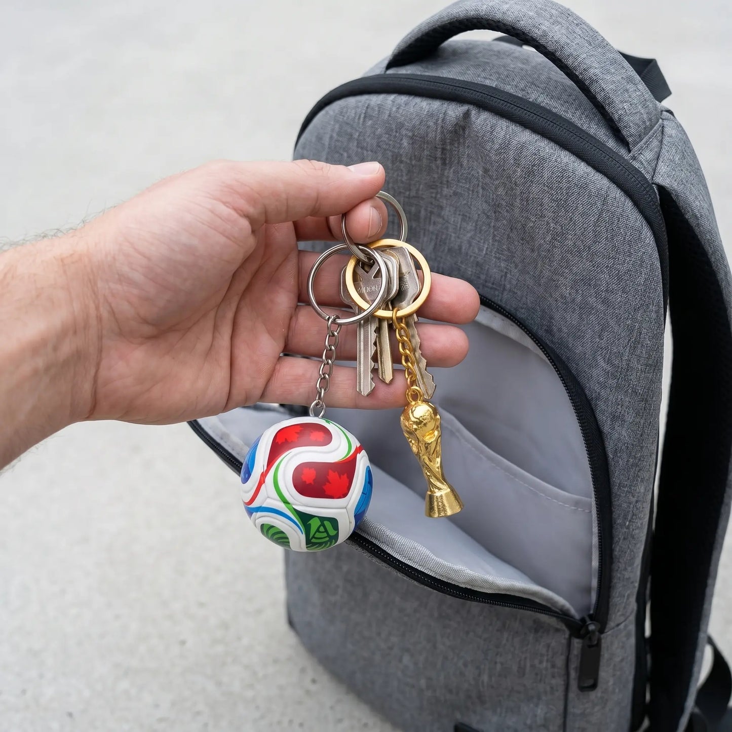 Soccer Trophy & Football Keychain Set – Premium Sports Fan Collectible, Metal Key Ring Accessories