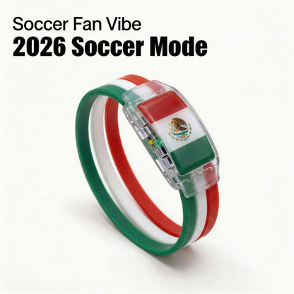 2026 Mexico Soccer Fan Gear Flag LED Wristband Must-Have Fan Cheering Glowing White Light Panel Silicone Band Mexican Pride Heritage Accessory for Night Gameday Stadium Atmosphere Side Switch Ultimate Supporter Gift International Sports Event 2026 Gear