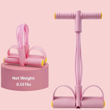 Multifunctional Tension Rope, 4-Tube Elastic Yoga Pedal Tension Belt, Natural Latex Tension Rope Fitness Equipment, Rubber,Mother'S Day Gifts