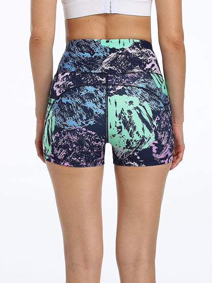 High Waist Athletic Shorts for Womens Yoga Fitness Running Shorts with Deep Pockets