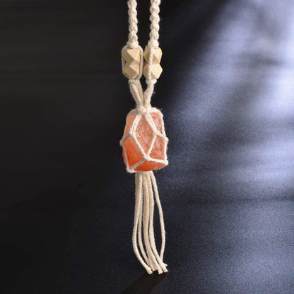 Car Ornament Car Decor Natural Himalayan Salt Stone Crystal Healing Crystals Hanging Ornament Home Indoor Decoration Ornaments for Christmas Party Decor