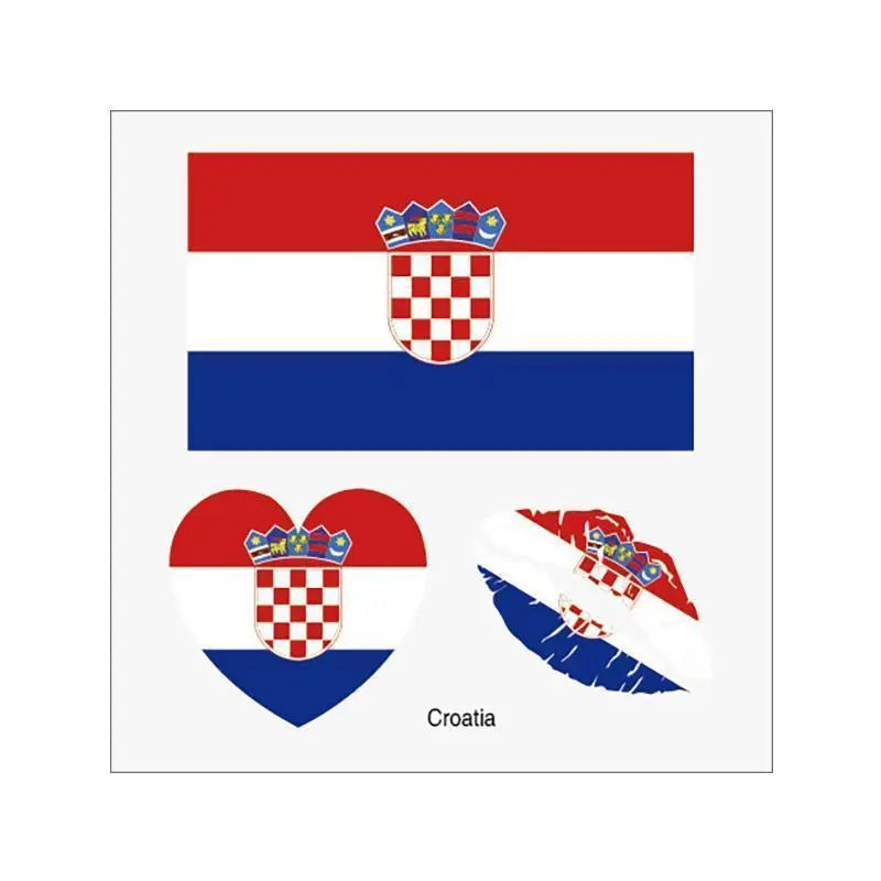 2026 Soccer Season Match Day Fan Supplies Waterproof Temporary 48 Nations Flag Face Tattoos 10Pcs per Country or 48Pcs Mixed Party Stickers