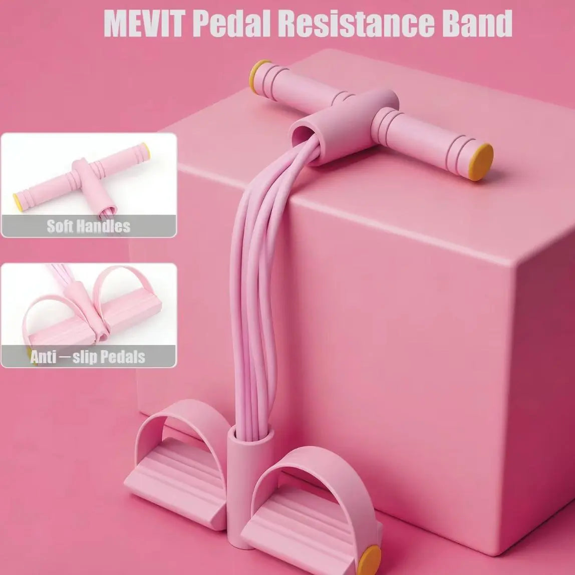 Multifunctional Tension Rope, 4-Tube Elastic Yoga Pedal Tension Belt, Natural Latex Tension Rope Fitness Equipment, Rubber,Mother'S Day Gifts